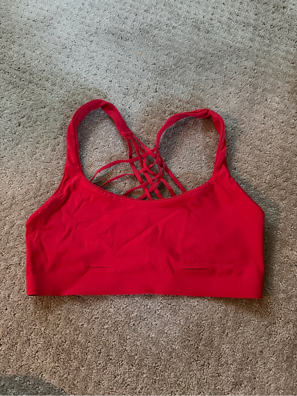 lululemon athletica Red Strappy Back Crop Sports Bra